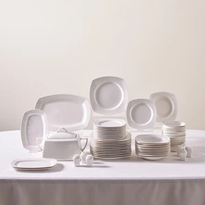 Square Bone Deren 60 Parça 12 Kişilik Yemek Takımı