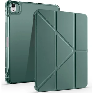Apple iPad Air 11 M3 (2025) Yatay ve Dikey Standlı Antişok Köşe Korumalı Kalemlikli Origami Slikon Kılıf 