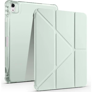 Apple iPad Air 13 M3 (2025) Yatay ve Dikey Standlı Antişok Köşe Korumalı Kalemlikli Origami Slikon Kılıf 