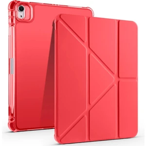 Apple iPad Air 11 M3 (2025) Yatay ve Dikey Standlı Antişok Köşe Korumalı Kalemlikli Origami Slikon Kılıf 