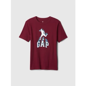 Erkek Çocuk Bordo Gap Logo Grafikli T-Shirt