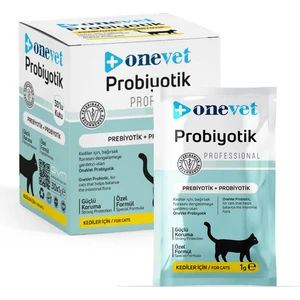 OneVet Kedi Probiyotik Şase Sindirmeye Destek Vitamin Takviyesi 30 Adet 1 gr