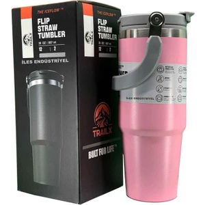 Vakumlu Termos, Paslanmaz Çelik 30 OZ/887 Ml, Pembe