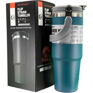 Vakumlu Termos, Paslanmaz Çelik 30 OZ/887 Ml, Mavi
