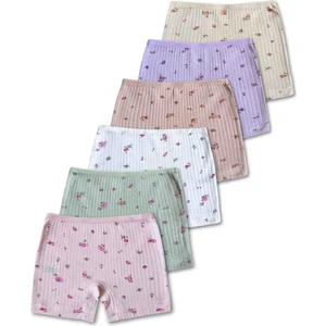 Giza Kids %100 Pamuklu Kız Çocuk Boxer Külot Iç Çamaşır 6lı Set