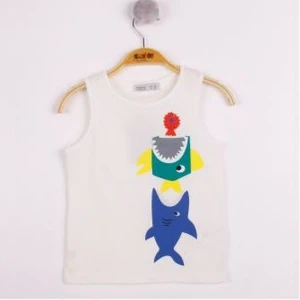 Erkek Çocuk Cepli Balık Baskılı Atlet