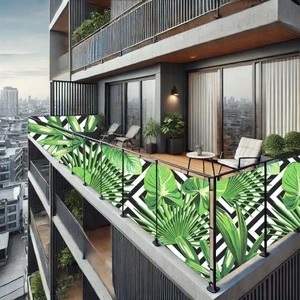 Size Ne Lazım 70 cm x 2 m Tropikal Yaprak Balkon Bahçe Çit Brandası  Su İtici, Uv Koruyucu, Dekoratif Örtü