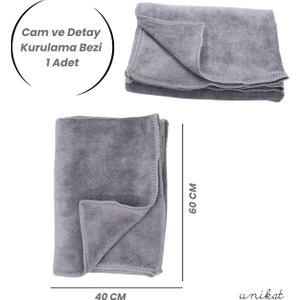 40X60 cm Mikrofiber Araç Cam ve Araç Detay Kurulama Bezi 1 Adet – Iz Bırakmaz ve Hızlı Kurulama