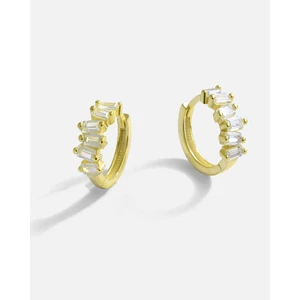 Meks Jewels Asimetrik Baget Taşlı Gümüş Küpe