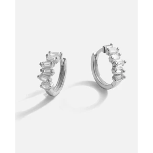 Meks Jewels Asimetrik Baget Taşlı Gümüş Küpe