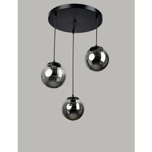 Demet Habek My Lights Mylights Füme Camlı Modern Spor Üçlü Salon Avize