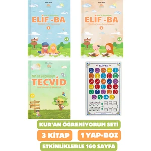 Kur'an Öğreniyorum Seti 3 Kitap + Ahşap Yap-Boz Elif Ba Oyunu