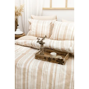 Doğal Ipliği Boyalı Çift Kişilik Pamuklu Nevresim Takımı Kutulu Duvet Cover Set (Lastikli Çarşaf)