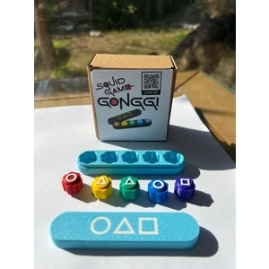 Açık Mavi Kutulu,ağırlıklı, Çelik Bilyalı Squid Game 2 Gonggi 5 Taş Oyunu, Kalamar Oyunu Beş Taş,kore Oyunu