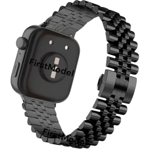 huawei Watch Fit 3,4,4 Pro Uyumlu Rolex Stil Paslanmaz Çelik Kordon Pim Çevirici Aparatı ile Siyah