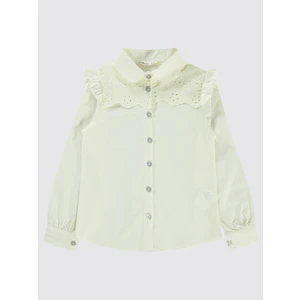 Civil Girls Kız Çocuk Gömlek 6-9 Yaş Ekru