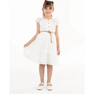 Civil Girls Civil Gilrs Kız Çocuk Elbise 6-9 Yaş Ekru