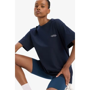 Defactofit Oversize Geniş Kalıp Bisiklet Yaka Kısa Kollu TIŞÖRT T7793AZ25SP