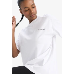 Defactofit Oversize Geniş Kalıp Bisiklet Yaka Kısa Kollu TIŞÖRT T7793AZ25SP