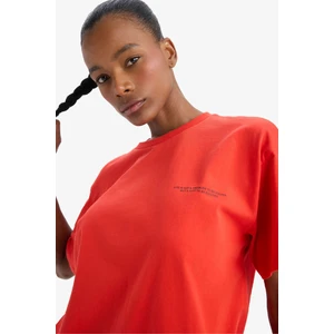 Defactofit Oversize Geniş Kalıp Bisiklet Yaka Kısa Kollu TIŞÖRT T7793AZ25SP