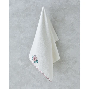 Rossy Pamuklu Kabartma Nakışlı Yüz Havlusu 50X80 cm Ekru