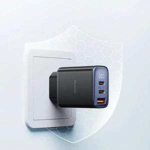 CH-2180 3 Girişli Dijital Göstergeli 30W Hızlı Şarj Aleti - Siyah