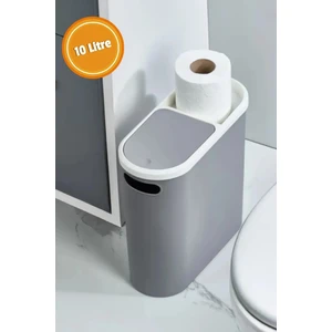 10 Litre Modern Tasarım Çöp Kovası – Banyo, Ofis, Mutfak Için Hijyenik & Pratik Atık Kutusu, Gri