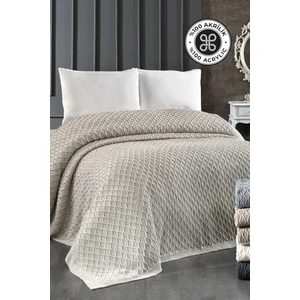 Evlen Home Collection Triko Battaniye Örgü Çift Kişilik 220 x 240 cm Yatak Örtüsü Pike Poly