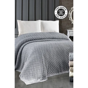 Evlen Home Collection Triko Battaniye Örgü Çift Kişilik 220 x 240 cm Yatak Örtüsü Pike Poly