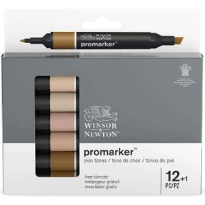 Winsor & Newton Promarker Set Skin Tones 2 (12 x Ten Renkleri + Karıştırıcı)