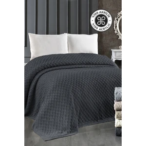 Evlen Home Collection Triko Battaniye Örgü Çift Kişilik 220 x 240 cm Yatak Örtüsü Pike Poly