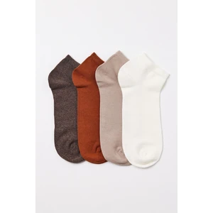 Katia & Bony Erkek 4'lü Paket Step Çorap Kahverengi Mix