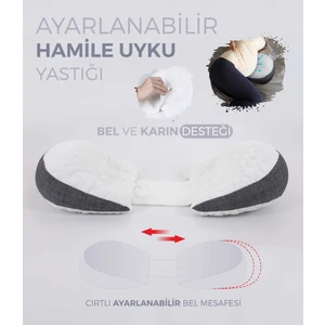 Bel ve Karın Desteği, Hamile Yastığı, Çok Fonksiyonlu, Uyku Emzirme Yastığı, Ayarlanabilir, Cırtlı