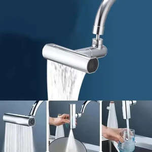 360° 4 Farklı Modlu Fonksiyonel Şelale Perlatör Musluk Batarya Ucu Başlığı