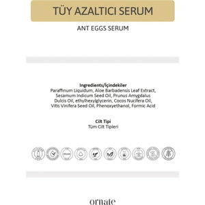 Karınca Yumurtası Yağı Tüy Azaltıcı Nemlendirici Serum 2'li Süper Set 30 ml