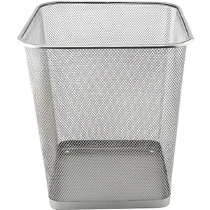 Ofis Tipi Fileli Çöp Kovası Kare Gri
