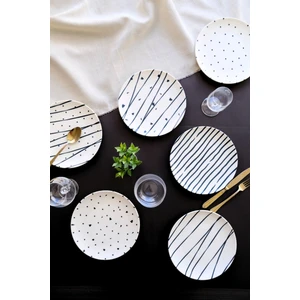 Tabak Evi Porselen Dash Pasta Tabağı 20CM 6 Kişilik 6 Parça TVL6PTPRS1108