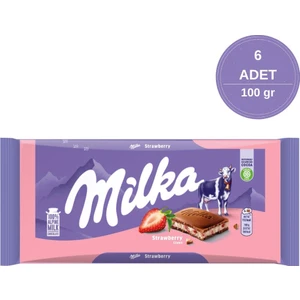 Çilek Yoğurt Tablet Çikolata 100 gr - 6 Adet