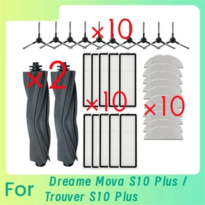 Dreame Mova S10 Plus / Trouver S10 Plus Süpürme Robotu Temizleyici Parçaları  32 Adet Yedek Ana Yan Fırça Paspas Filtresi (Yurt Dışından)