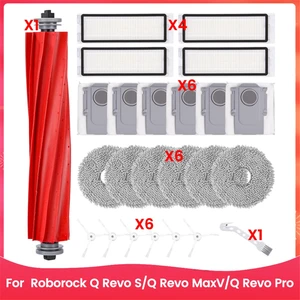 Roborock Q Revo S/q Revo Maxv/q Revo Pro Robot Süpürge Ana Yan Fırça Hepa Filtreler Paspas Bezi Toz Torbaları (Yurt Dışından)