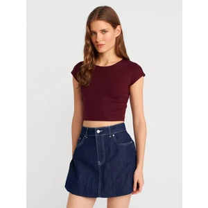 30528 Pamuk Ve Modal Karışımlı Crop Top-Siyah