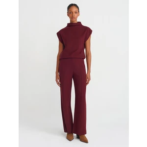 71819 Yüksek Bel Pantolon-Bordo