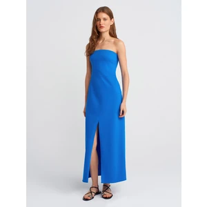 90758 Straplez Elbise-Saks