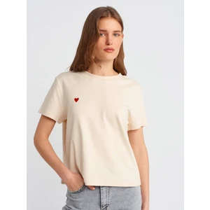 30584 Bisiklet Yaka Pamuklu T-Shirt-Bebe Mavi