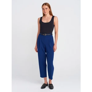 71533 Kemerli Havuç Fit Pantolon-Mavi