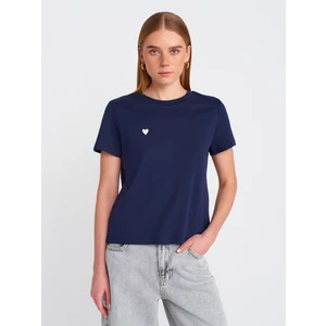 30584 Bisiklet Yaka Pamuklu T-Shirt-Bebe Mavi