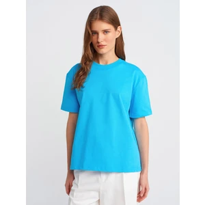 30312 Dekoratif Dikişli Bisiklet Yaka T-Shirt-Kahve
