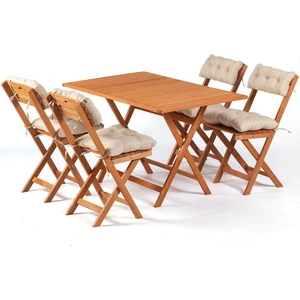 4+1 Minderli Balkon Bahçe Mutfak Bistro Set Katlanır Masa-Sandalye 120 x 70