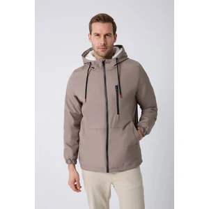 Erkek Vizon Kürklü Su ve Rüzgar Geçirmez Kapüşonlu Kışlık Mont & Kaban & Parka FMM-100