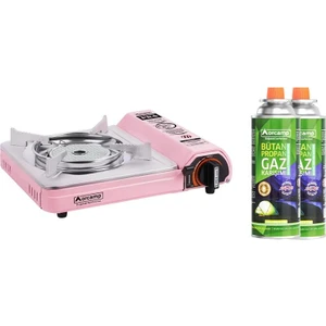 Seramik Pro Kamp Ocak Pembe CK-508+2 Adet Kartuş KTS-227 ORC-018-A2